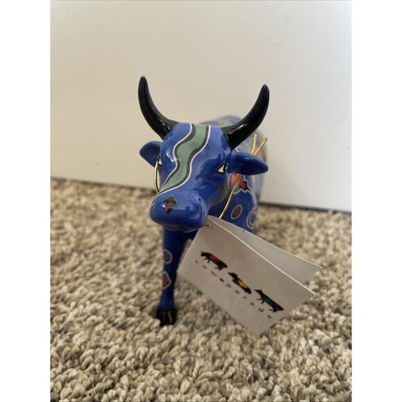 Cow Parade “Party Cow” Blue with Balloons 2000 #9178 Retired Westland Giftware - Picture 2 of 9